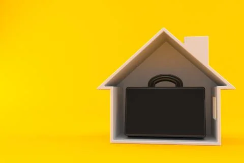Briefcase inside house cross-section Stock Illustration