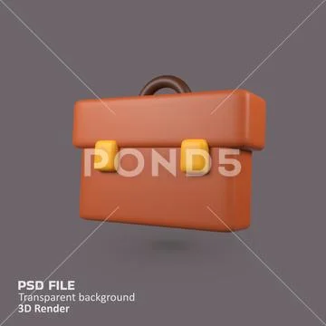 Briefcase isolated 3d render icon illustration PSD Template