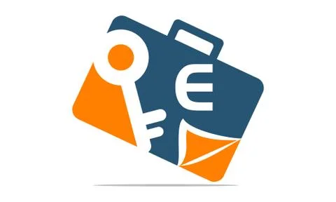 Briefcase Key Document Initial E Stock-Illustration