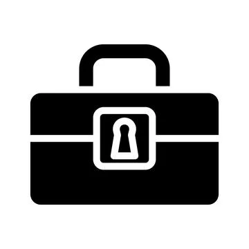 Briefcase with keyhole icon. Concept of security, privacy, and protection. Illustration