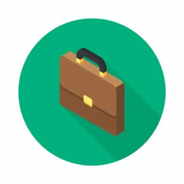 Briefcase left view icon vector isometric. Stock Illustration