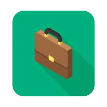 Briefcase left view icon vector isometric. Stock Illustration