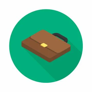 Briefcase left view icon vector isometric. Stock Illustration