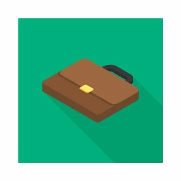 Briefcase left view icon vector isometric. Stock Illustration