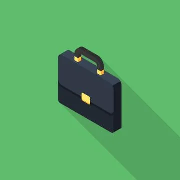 Briefcase left view icon vector isometric. Stock Illustration