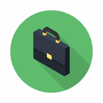 Briefcase left view icon vector isometric. Stock Illustration
