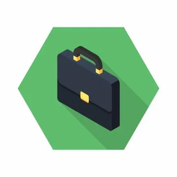 Briefcase left view icon vector isometric. Stock Illustration