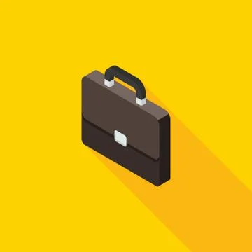 Briefcase left view icon vector isometric. Stock Illustration