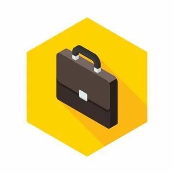 Briefcase left view icon vector isometric. Stock Illustration