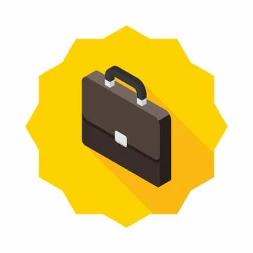 Briefcase left view icon vector isometric. Stock Illustration