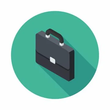Briefcase left view icon vector isometric. Stock Illustration