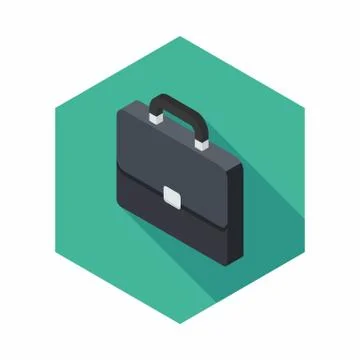Briefcase left view icon vector isometric. Illustrazione stock