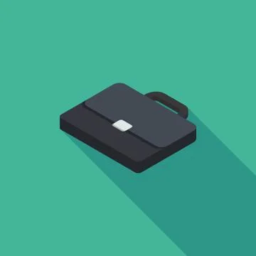 Briefcase left view icon vector isometric. Stock Illustration