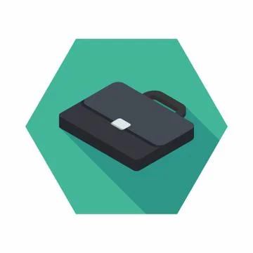 Briefcase left view icon vector isometric. Stock Illustration