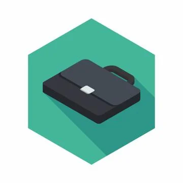 Briefcase left view icon vector isometric. Stock Illustration