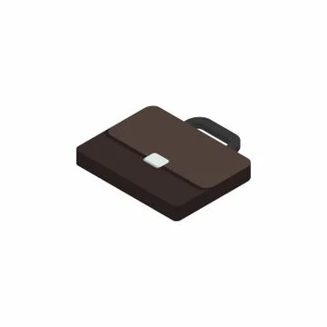 Briefcase left view White Background icon vector isometric. Stock Illustration