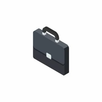 Briefcase left view White Background icon vector isometric. Stock Illustration