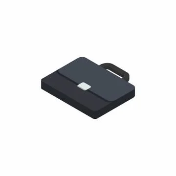 Briefcase left view White Background icon vector isometric. Stock Illustration