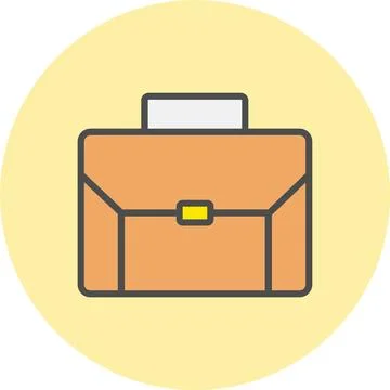 Briefcase Line Filled Circle Icon Stock Illustration