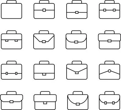 Briefcase line icon. Case icon set. Bag line icon vector Stock Illustration