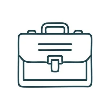 Briefcase line icon. Hand drawn line art briefcase icon, ideal for professi.. イラスト素材
