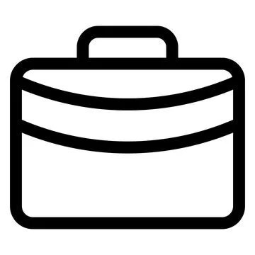 Briefcase line icon isolated on white background Stock Illustration
