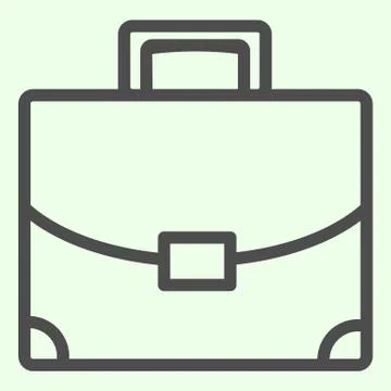 Briefcase line icon. Student personal case outline style pictogram on white Stock Illustration
