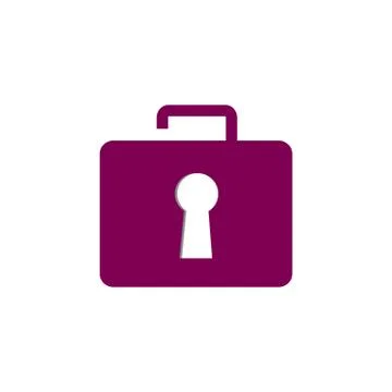 Briefcase lock logo concept Stock Illustration