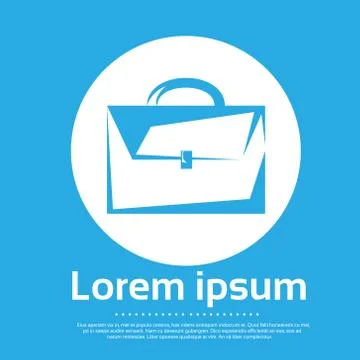Briefcase Logo Blue Flat Icon Brief Case Vector Illustrazione stock