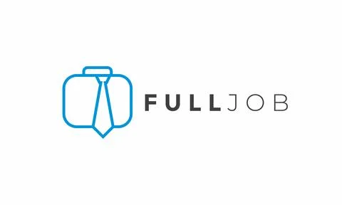 Briefcase logo vector minimalist design businessman boss bag work concept Stock Illustration