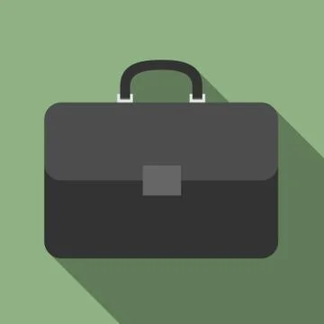 Briefcase with long shadow Stock Illustration