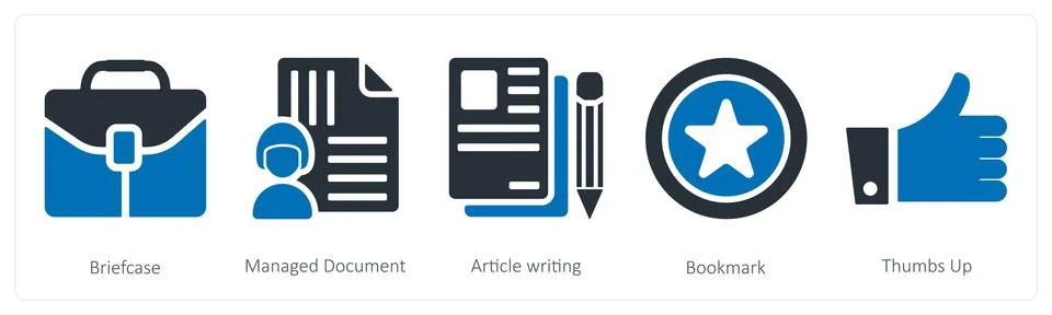Briefcase, managed document, article writing Stock Illustration