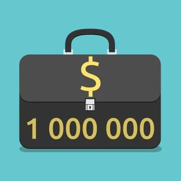 Briefcase with million dollars Stock Illustration