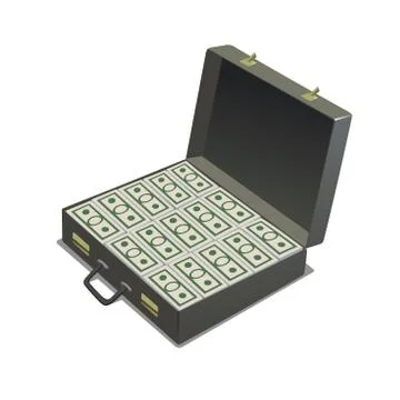 Briefcase with money 스톡 일러스트