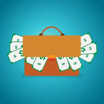 Briefcase with money Stock Illustration