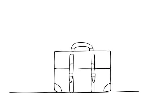 Briefcase, one line drawing vector illustration. Illustration