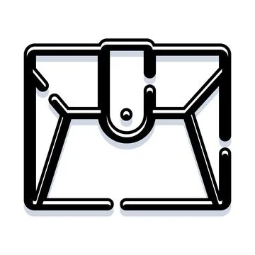 Briefcase outline icon representing business and professionalism Stock Illustration