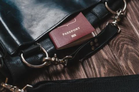 Briefcase with passport. Stock Photos