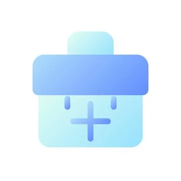 Briefcase with plus pixel perfect flat gradient two-color ui icon Stock Illustration
