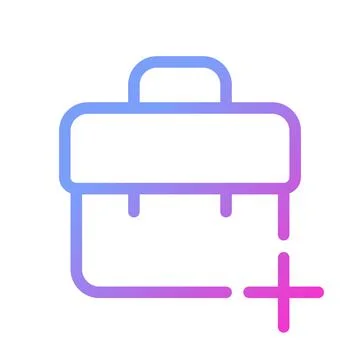 Briefcase with plus pixel perfect gradient linear ui icon Ilustração Stock