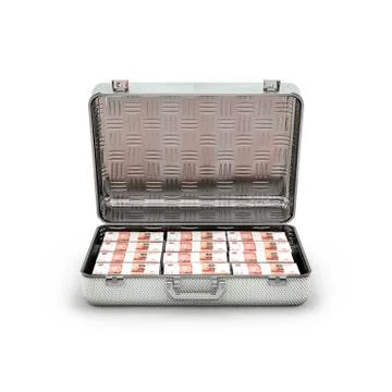 Briefcase ransom Russian rubles Illustrazione stock