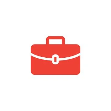 Briefcase Red Icon On White Background. Red Flat Style Vector Illustration. Illustrazione stock