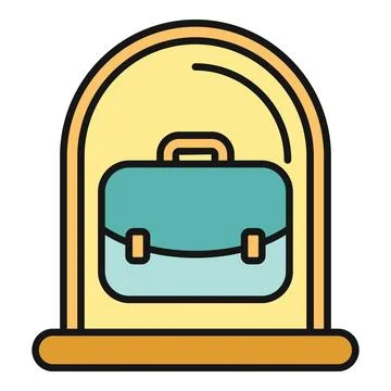 Briefcase representing luggage storage locker travel icon Stock Illustration