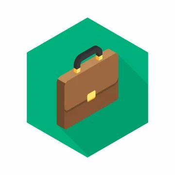 Briefcase right view icon vector isometric. Stock Illustration