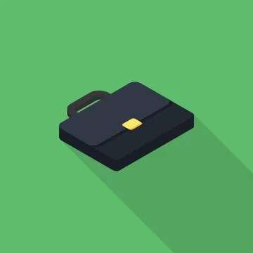 Briefcase right view icon vector isometric. Stock Illustration