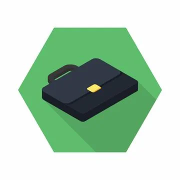 Briefcase right view icon vector isometric. Stock Illustration