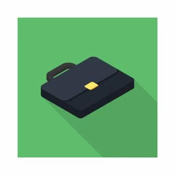 Briefcase right view icon vector isometric. Stock Illustration