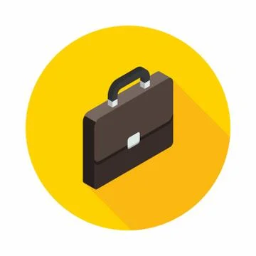 Briefcase right view icon vector isometric. Stock Illustration