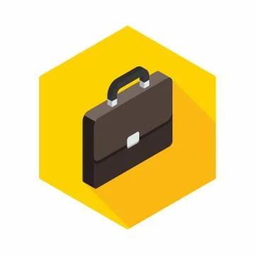Briefcase right view icon vector isometric. Stock Illustration