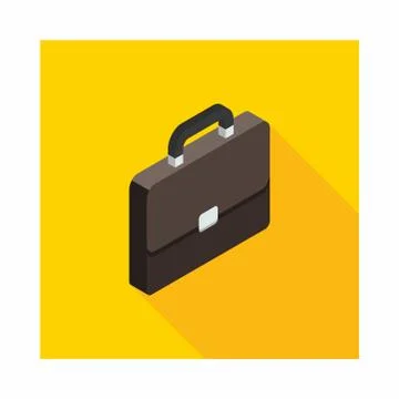Briefcase right view icon vector isometric. Stock Illustration